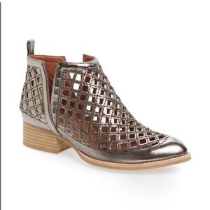Jeffery Campbell Taggart Silver Metallic Cutout Booties 369
